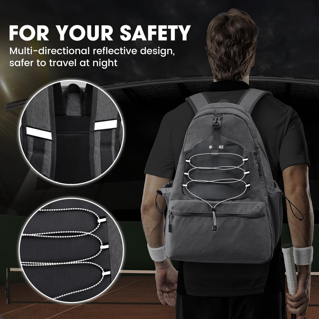 G4Free Tennis Backpack Holds 4 Rackets with Shoe Compartment