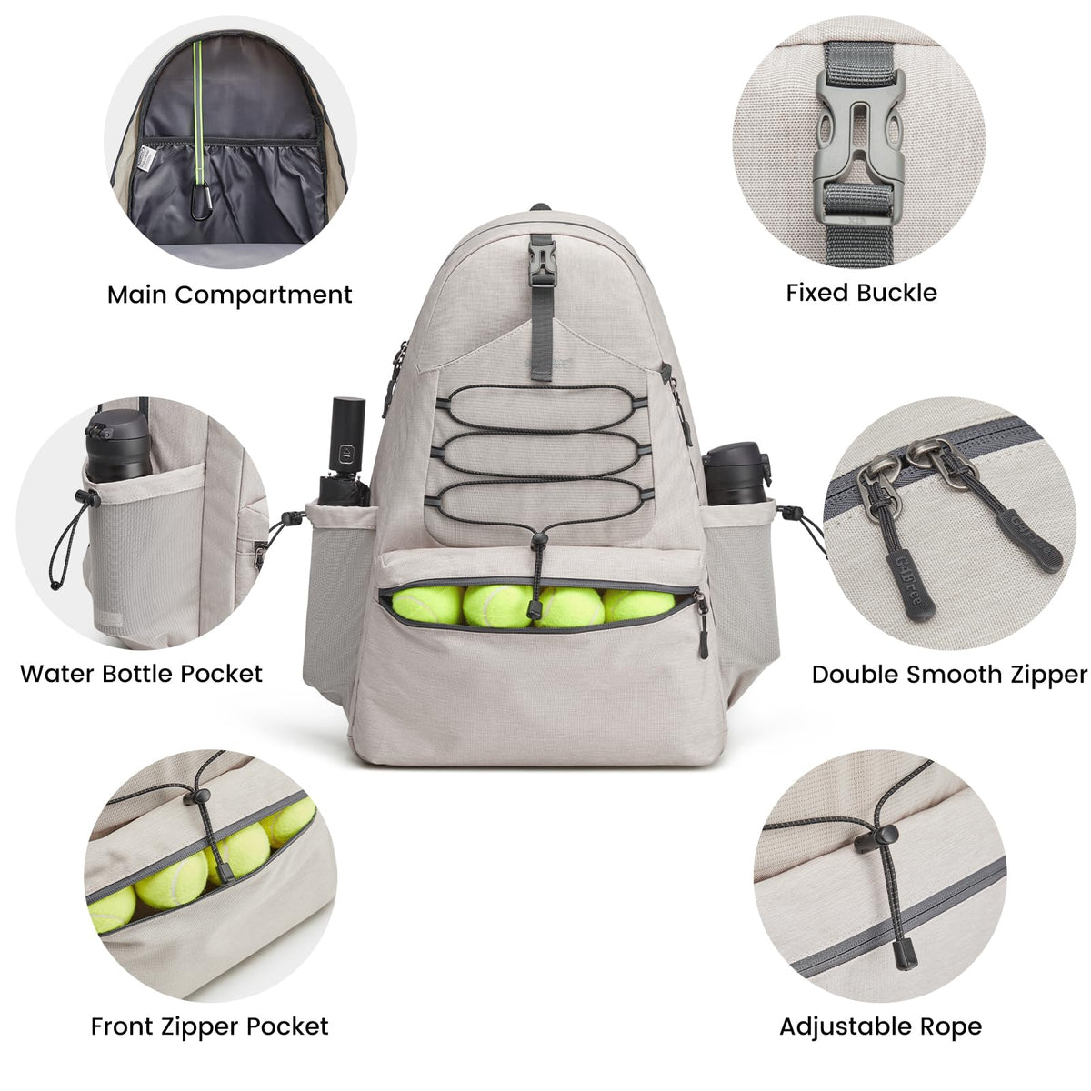 G4Free Tennis Backpack Holds 4 Rackets with Shoe Compartment