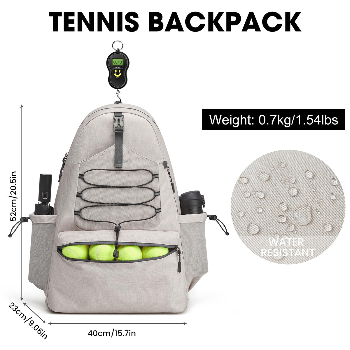 G4Free Tennis Backpack Holds 4 Rackets with Shoe Compartment
