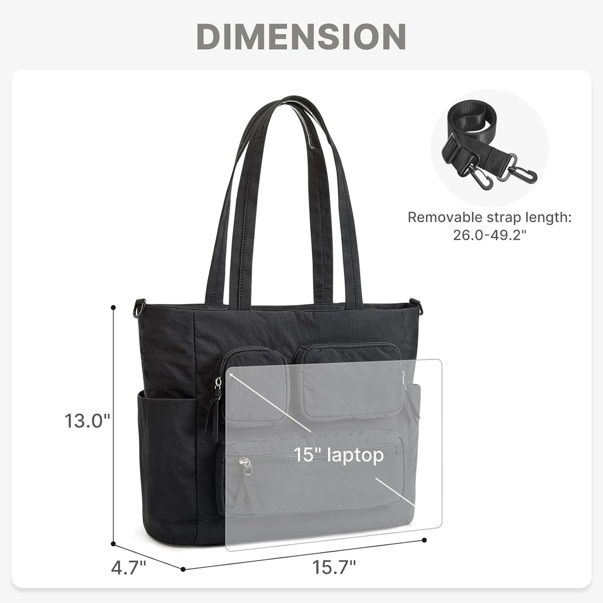 G4Free Tote Bag, Lightweight Work Bag with 15" Laptop Pocket