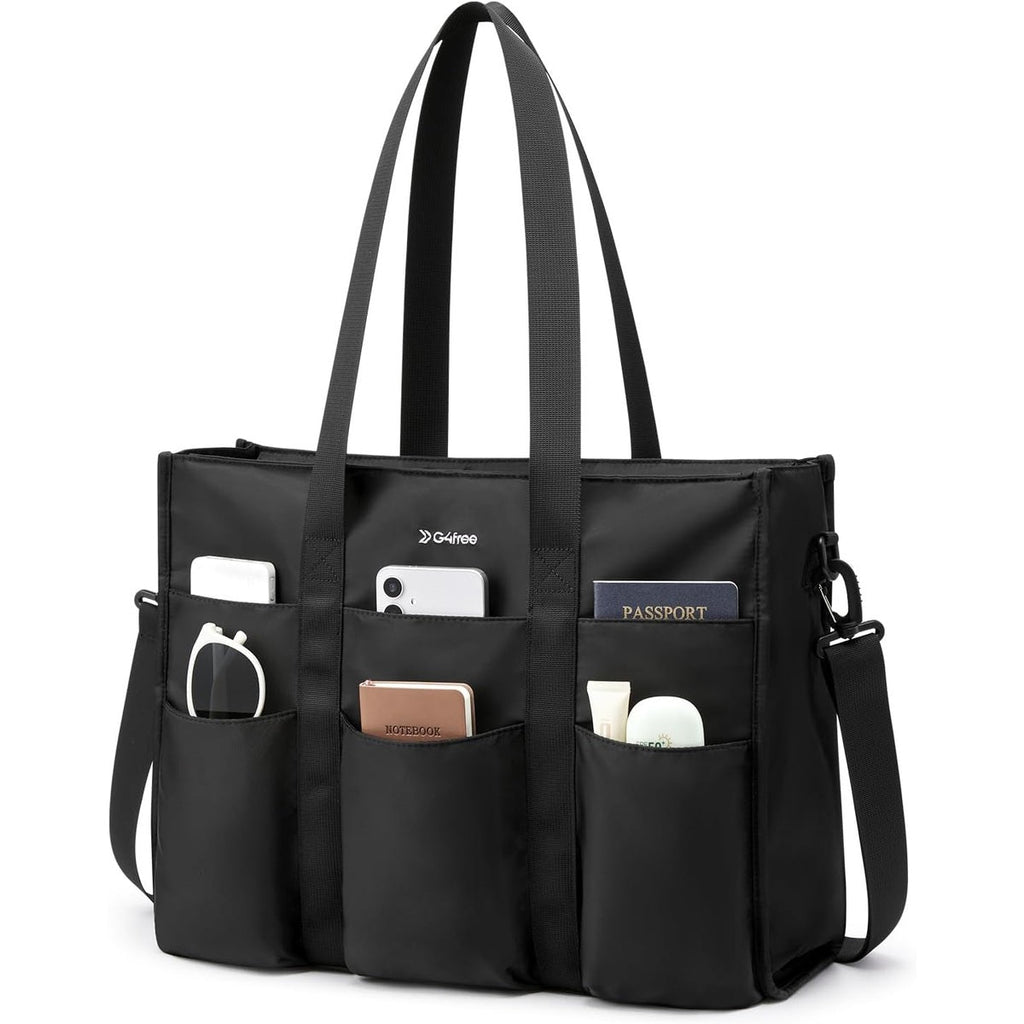 G4Free Tote Bag, Multi-Compartment Large Capacity with Zipper Top Handle