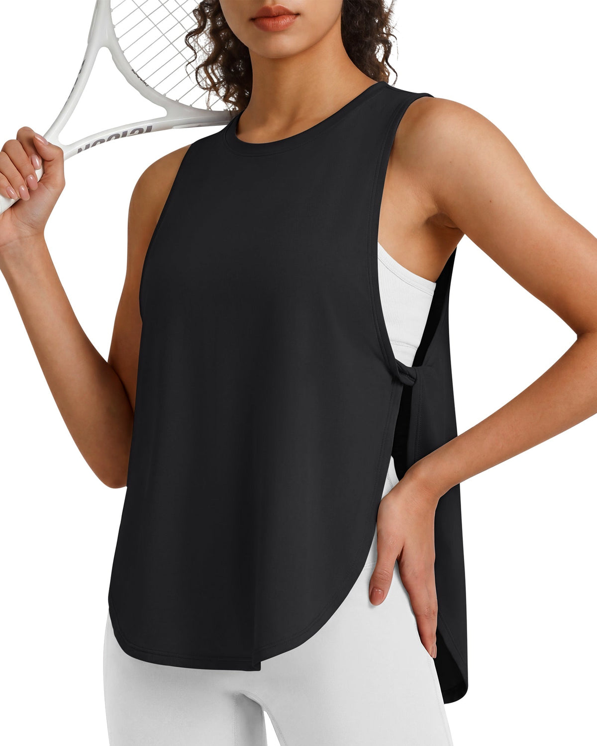 G4Free UPF 50+ High Neck Loose Fit Side Slit Muscle Tank