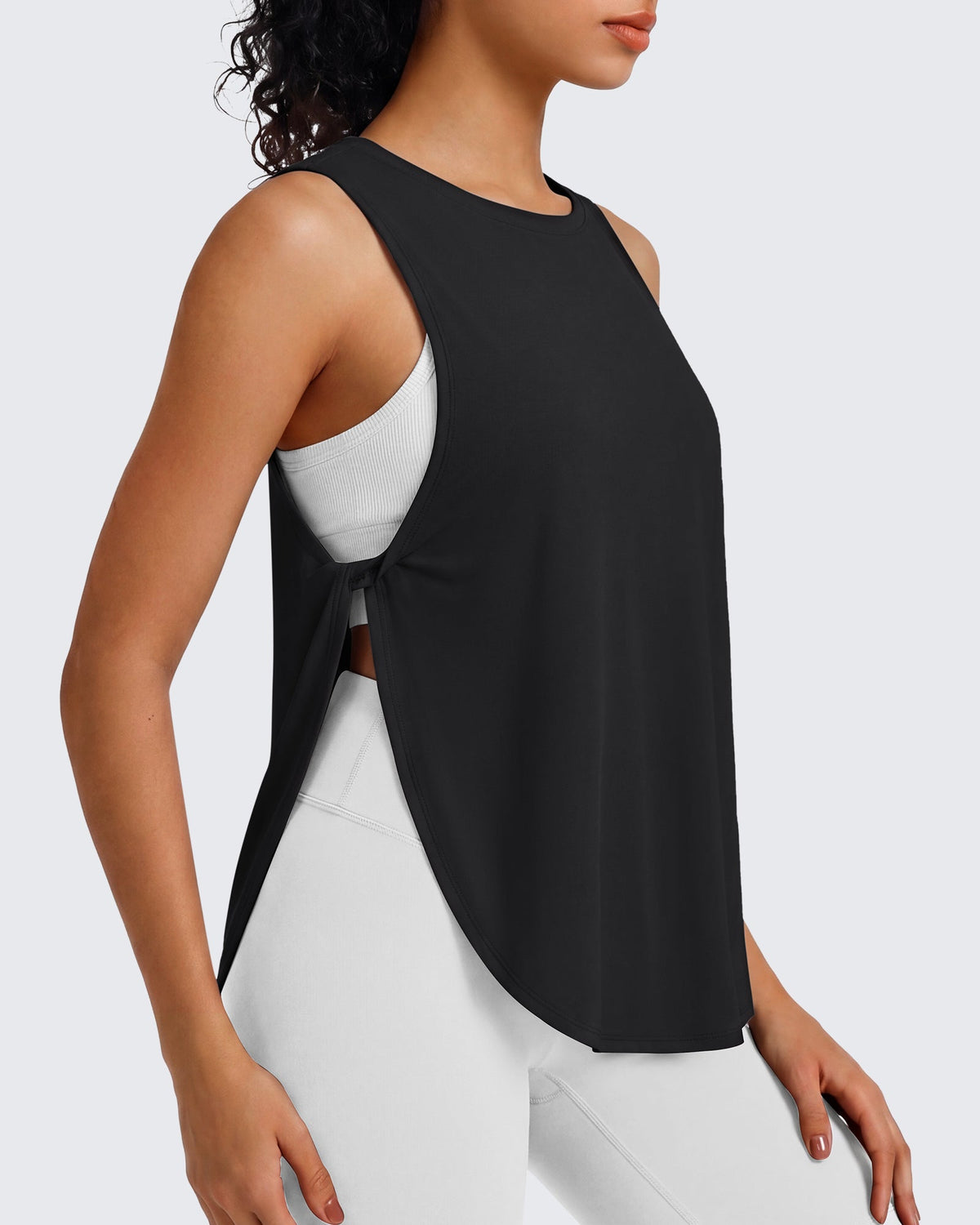 G4Free UPF 50+ High Neck Loose Fit Side Slit Muscle Tank