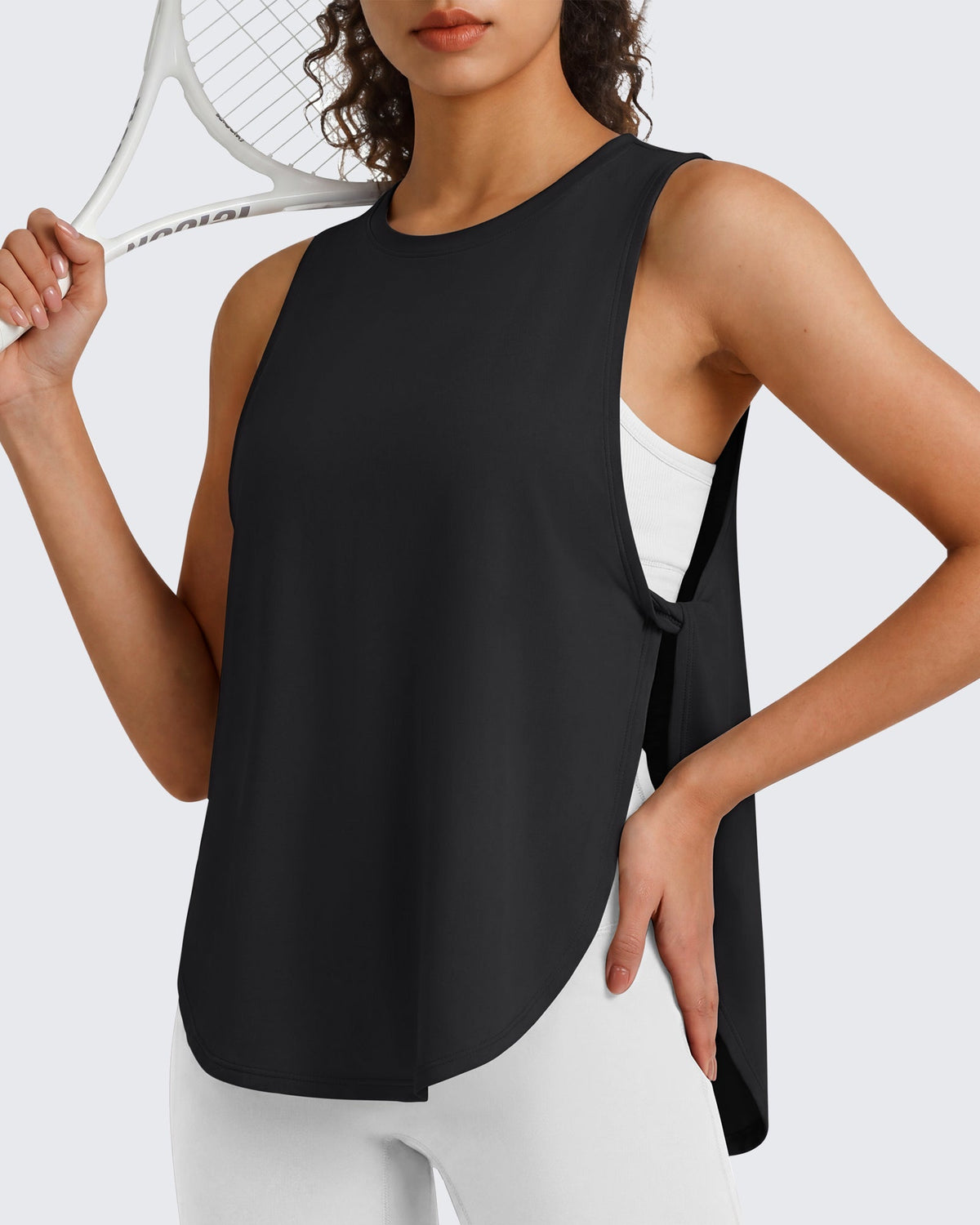 G4Free UPF 50+ High Neck Loose Fit Side Slit Muscle Tank