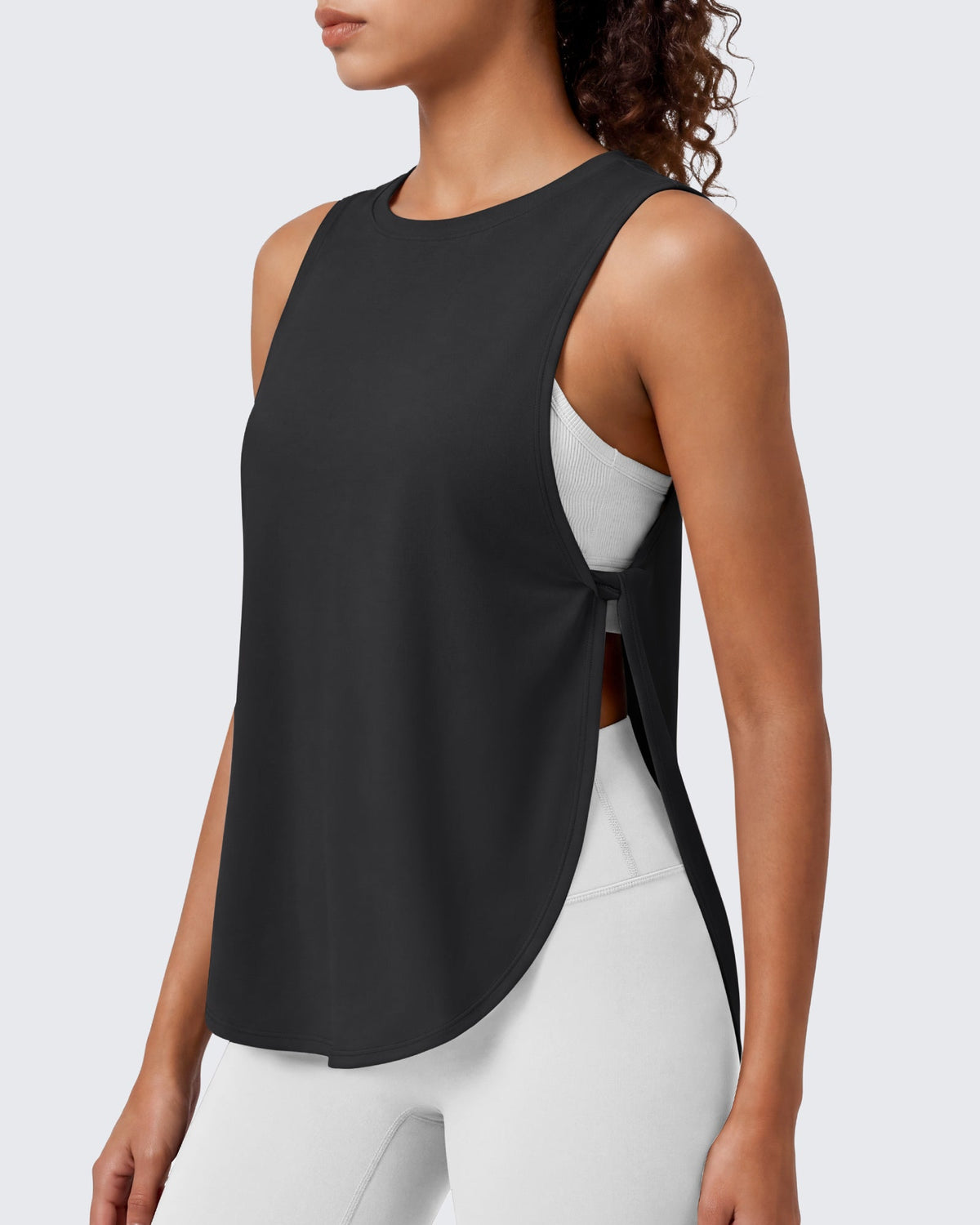 G4Free UPF 50+ High Neck Loose Fit Side Slit Muscle Tank