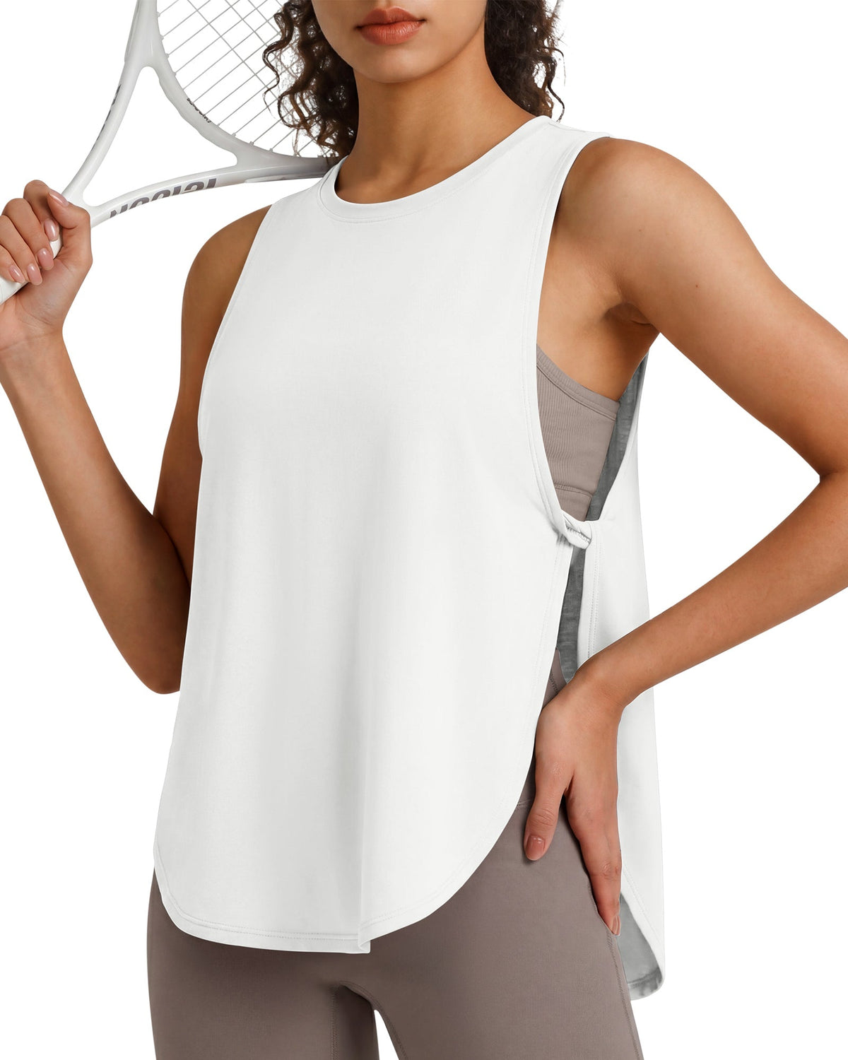 G4Free UPF 50+ High Neck Loose Fit Side Slit Muscle Tank