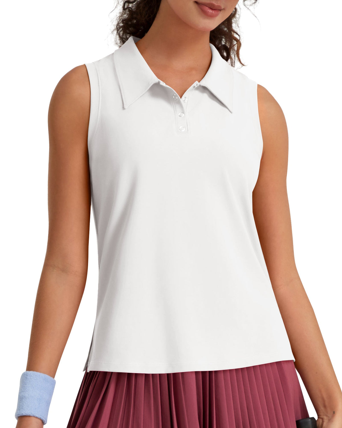G4Free UPF 50+ Sleeveless Golf Polo with Side Slit – Quick Dry