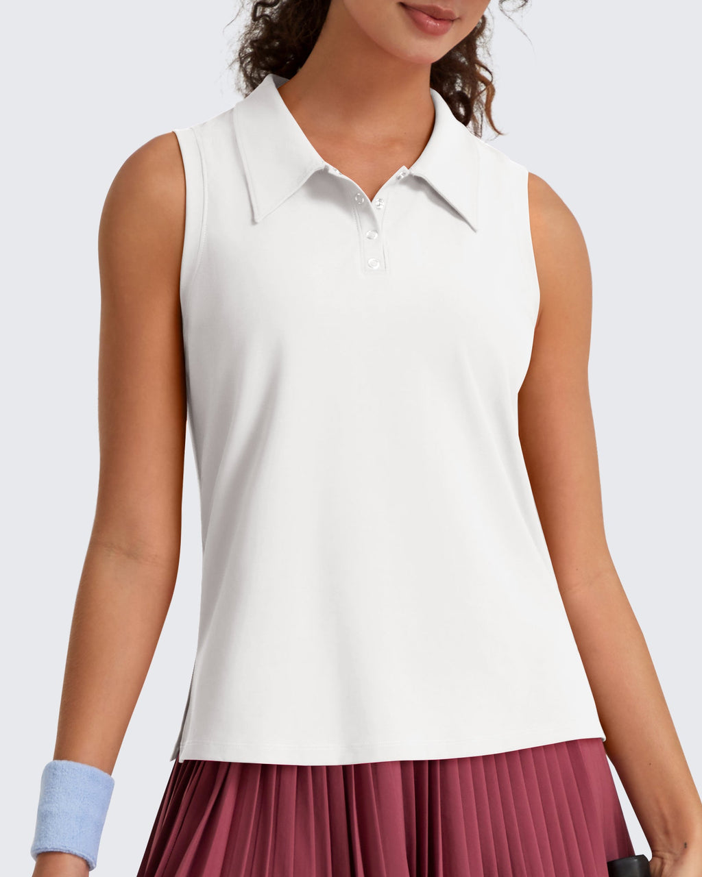 G4Free UPF 50+ Sleeveless Golf Polo with Side Slit – Quick Dry