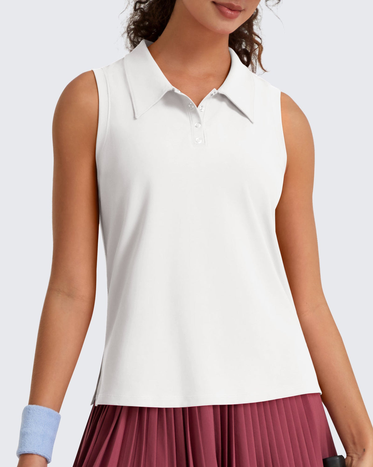G4Free UPF 50+ Sleeveless Golf Polo with Side Slit – Quick Dry