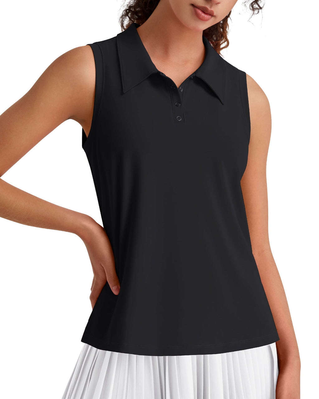 G4Free UPF 50+ Sleeveless Golf Polo with Side Slit – Quick Dry