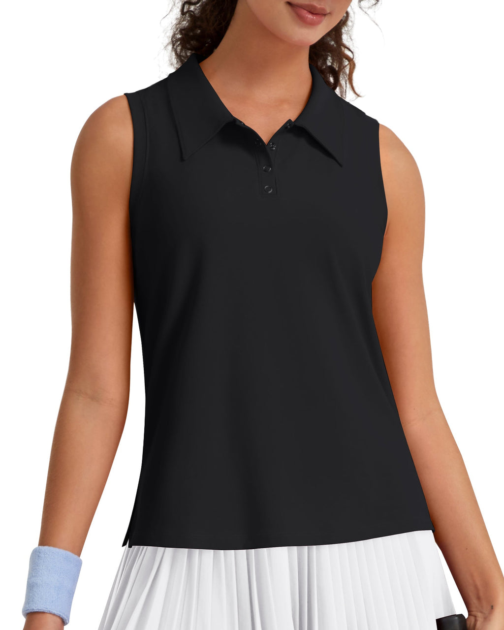 G4Free UPF 50+ Sleeveless Golf Polo with Side Slit – Quick Dry