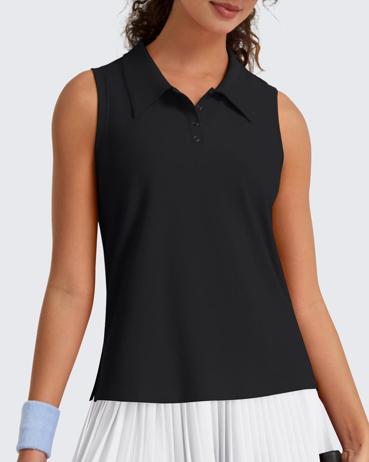 G4Free UPF 50+ Sleeveless Golf Polo with Side Slit – Quick Dry