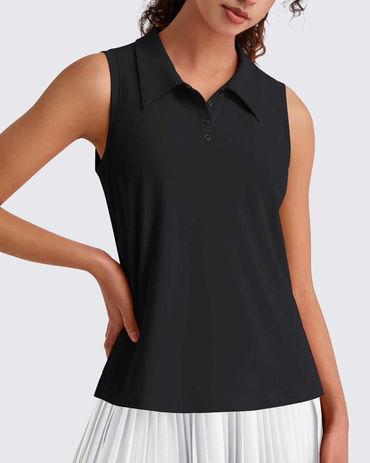 G4Free UPF 50+ Sleeveless Golf Polo with Side Slit – Quick Dry