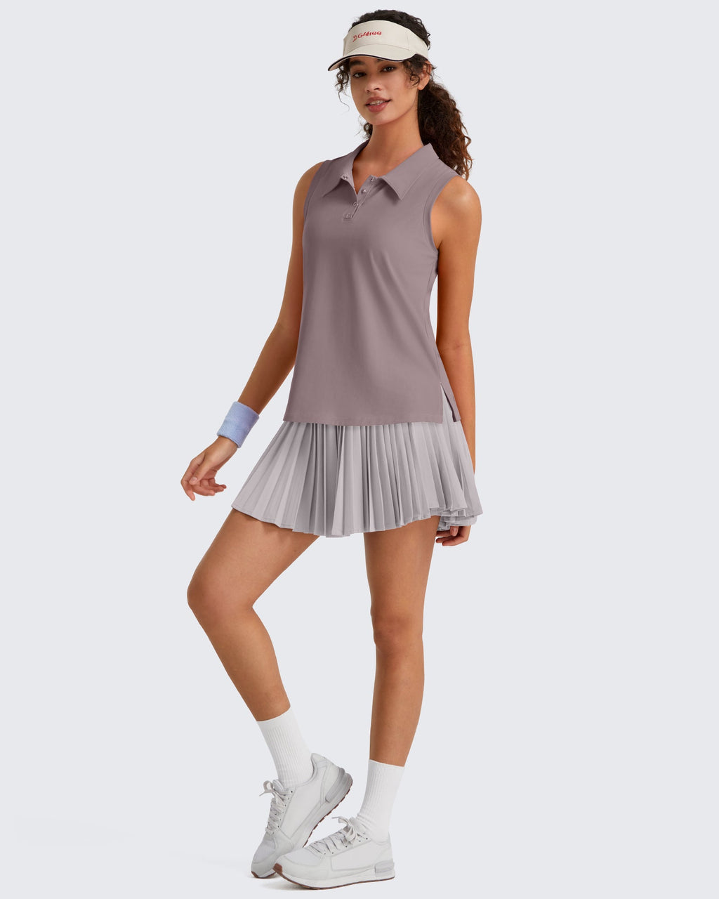G4Free UPF 50+ Sleeveless Golf Polo with Side Slit – Quick Dry
