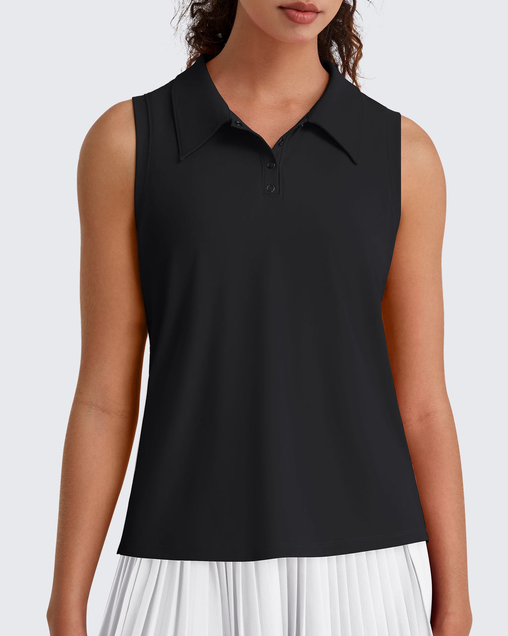 G4Free UPF 50+ Sleeveless Golf Polo with Side Slit – Quick Dry