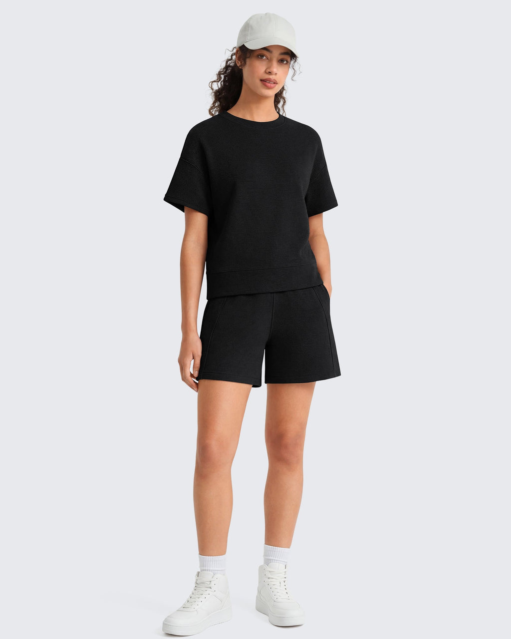 G4Free Waffle Knit 4'' High Waisted Shorts with Pockets