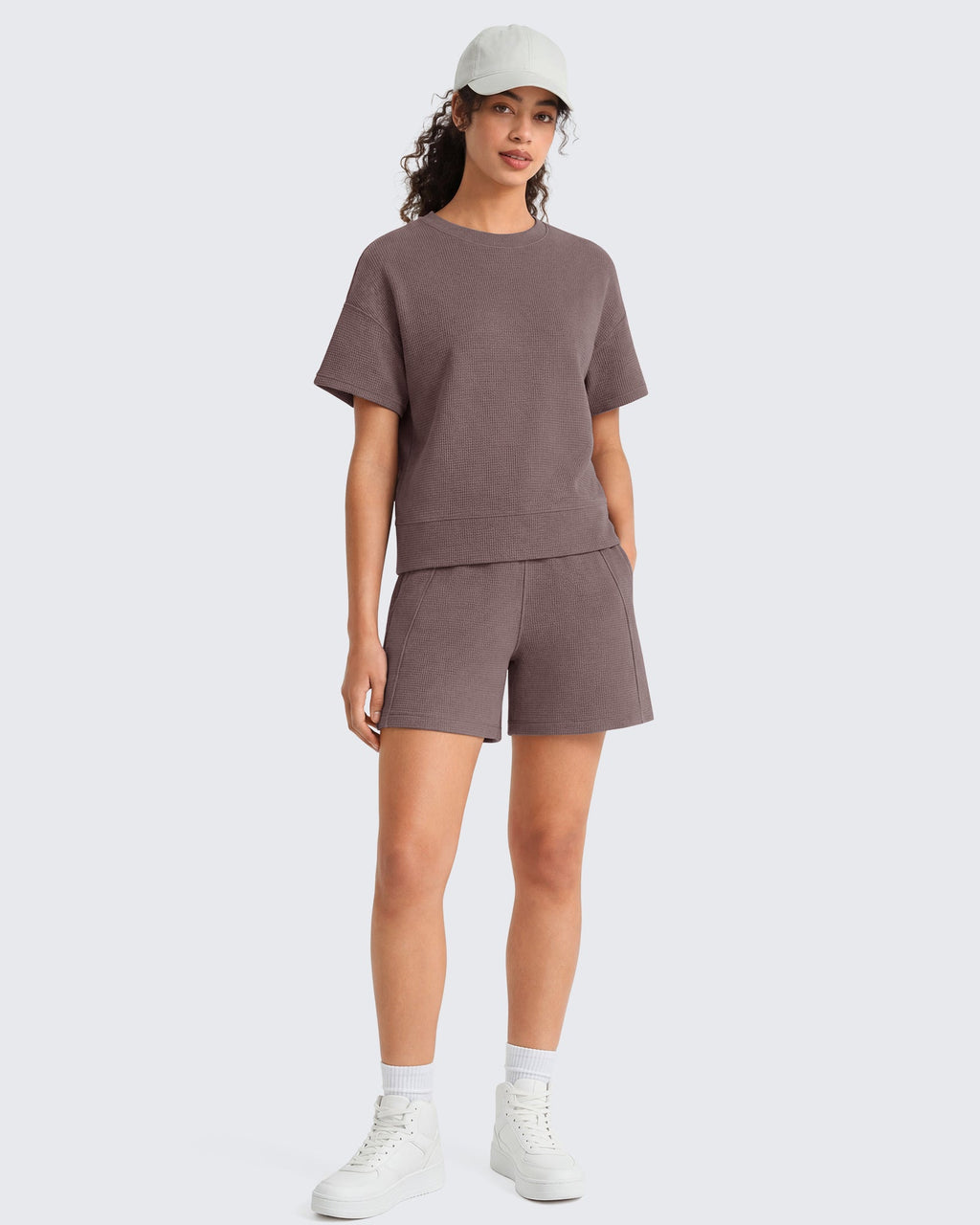 G4Free Waffle Knit 4'' High Waisted Shorts with Pockets