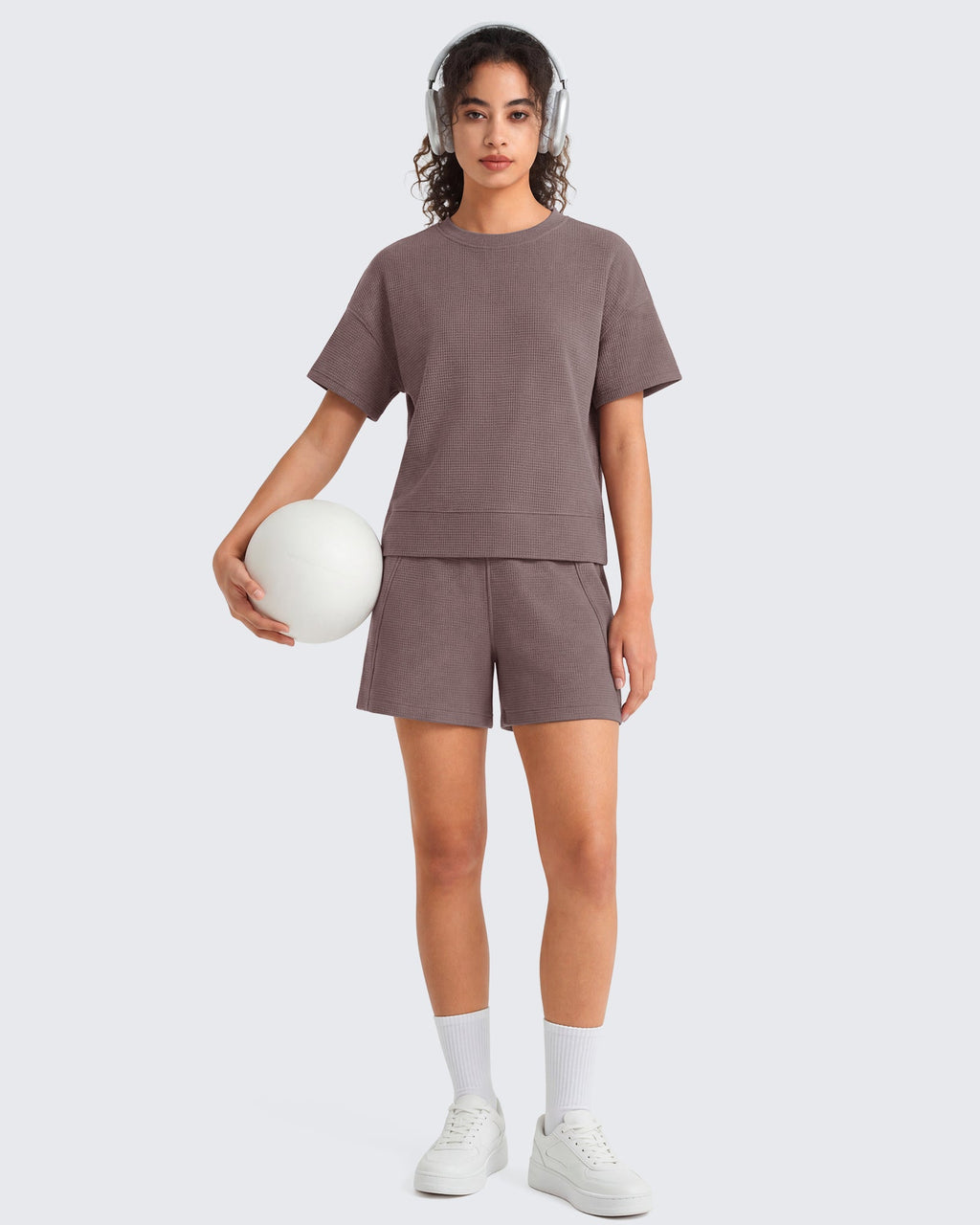 G4Free Waffle Knit 4'' High Waisted Shorts with Pockets