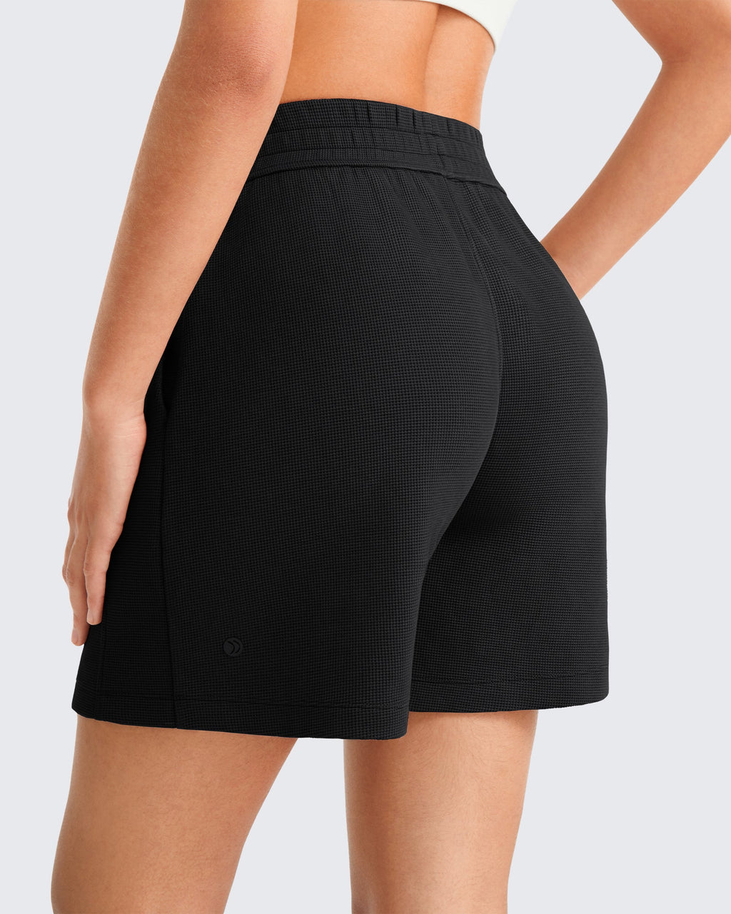 G4Free Waffle Knit 4'' High Waisted Shorts with Pockets