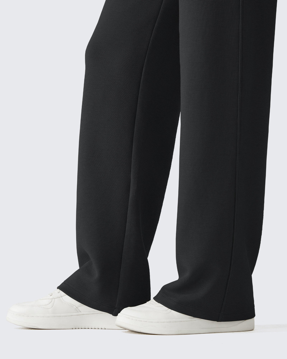 G4Free Waffle Wide Leg Pull On Dress Pants High Waisted Stretchy
