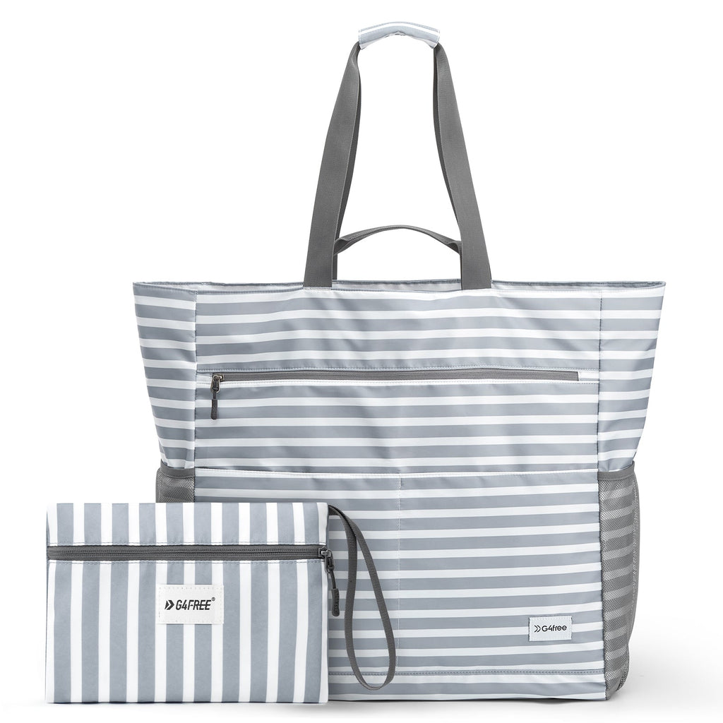 G4Free Waterproof Sandproof Beach Tote Bag for Women Large Capacity Foldable