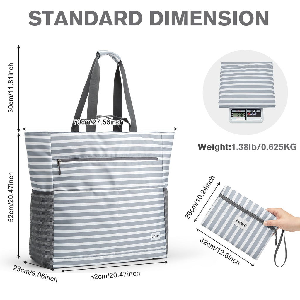 G4Free Waterproof Sandproof Beach Tote Bag for Women Large Capacity Foldable