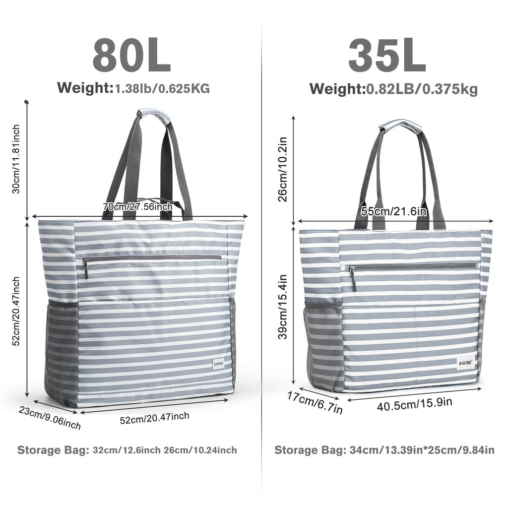 G4Free Waterproof Sandproof Beach Tote Bag for Women Large Capacity Foldable