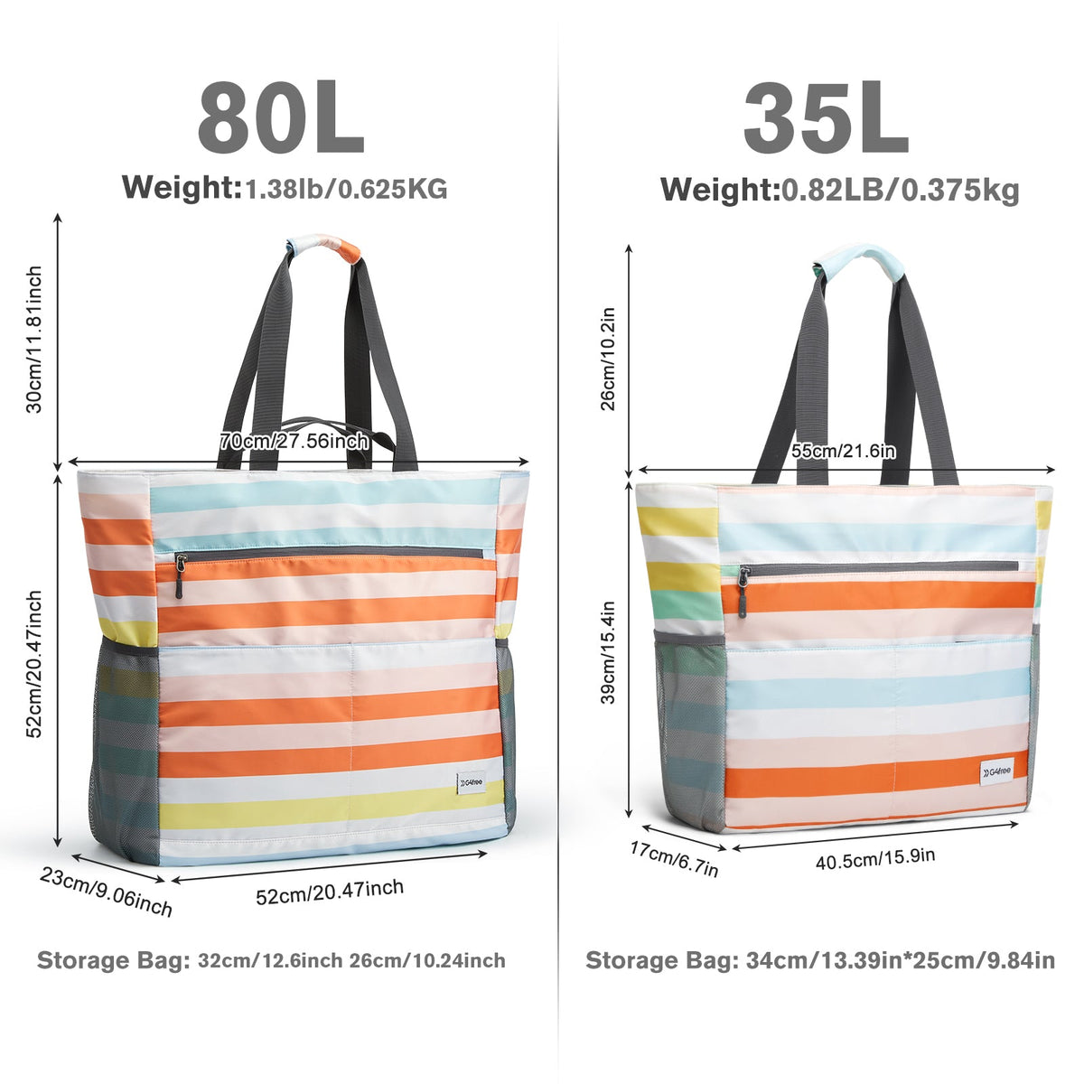 G4Free Waterproof Sandproof Beach Tote Bag for Women Large Capacity Foldable