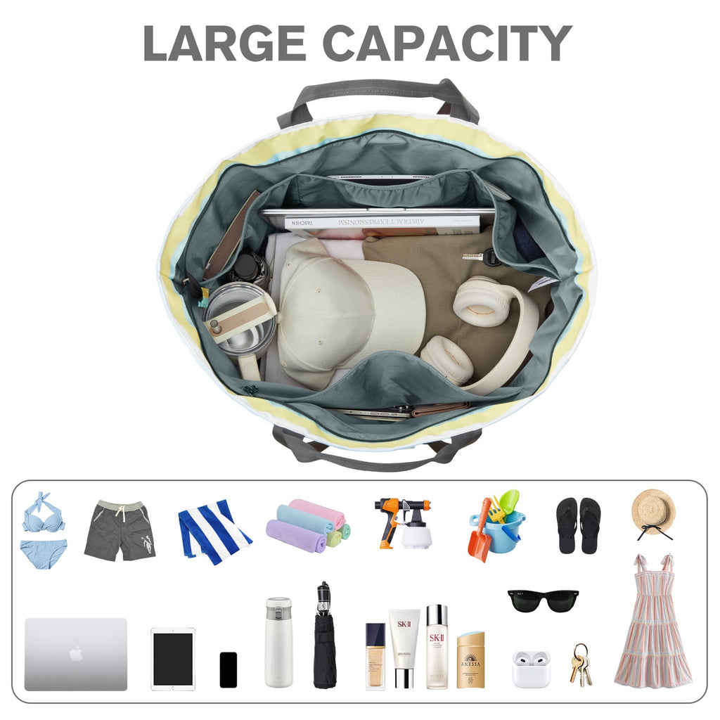 G4Free Waterproof Sandproof Beach Tote Bag for Women Large Capacity Foldable