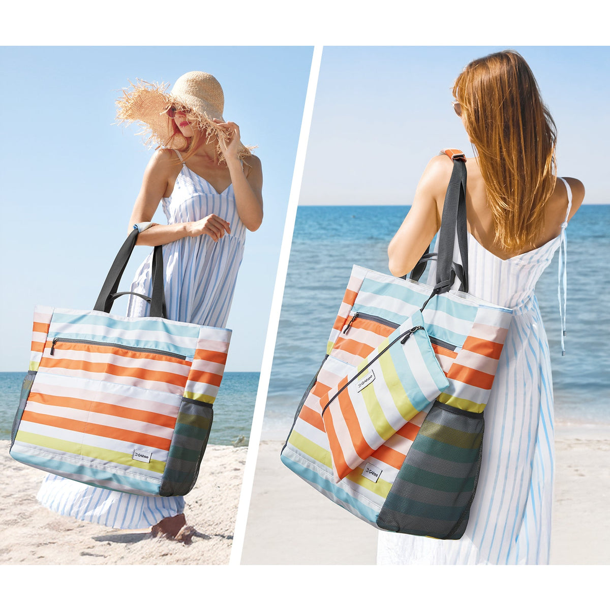 G4Free Waterproof Sandproof Beach Tote Bag for Women Large Capacity Foldable