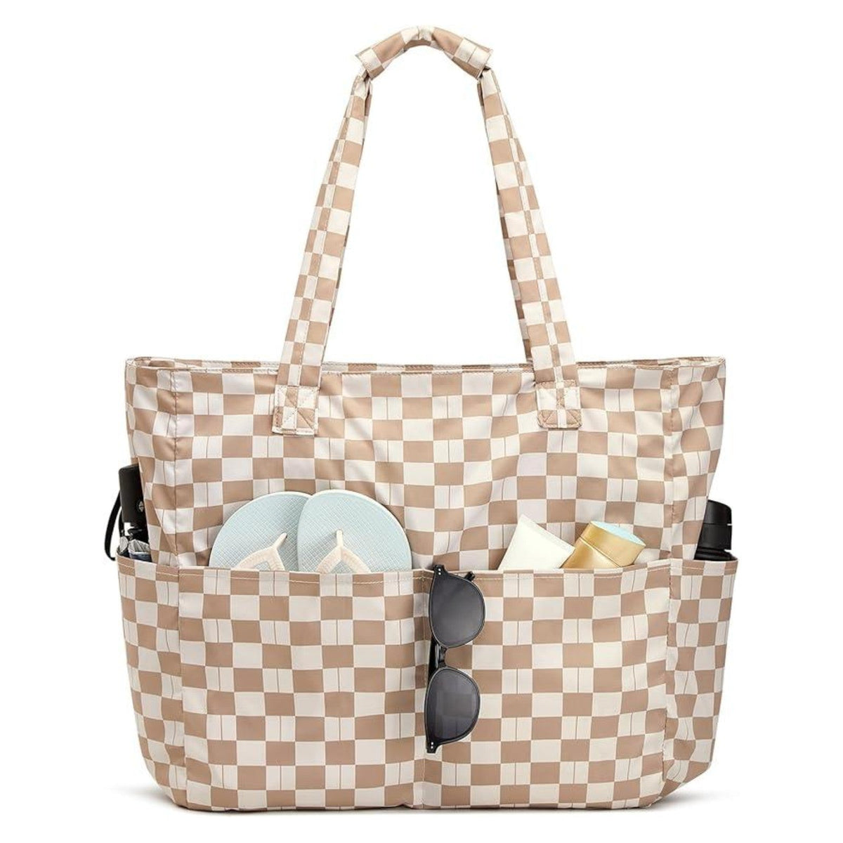 Large Foldable Waterproof Sandproof Beach Tote Bag with Zipper