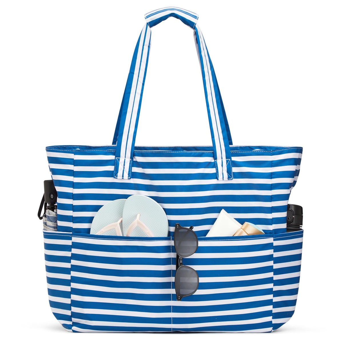 Large Foldable Waterproof Sandproof Beach Tote Bag with Zipper