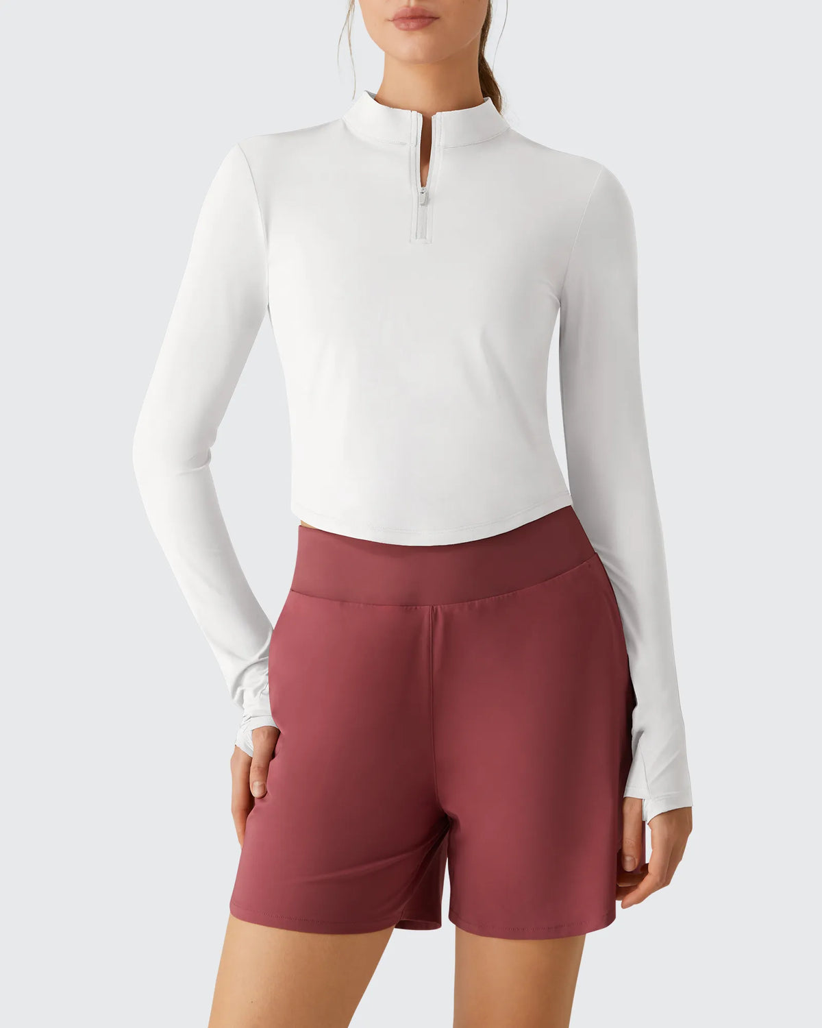 Lightbreeze UPF 50+ Sun Thumbholes Quater Zip Shirts