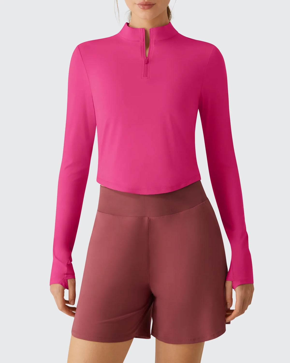 Lightbreeze UPF 50+ Sun Thumbholes Quater Zip Shirts