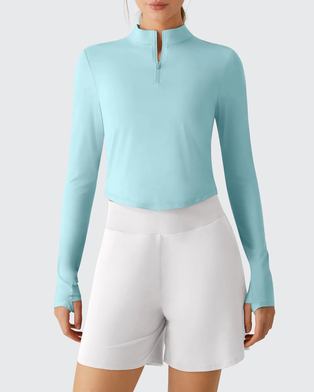 Lightbreeze UPF 50+ Sun Thumbholes Quater Zip Shirts