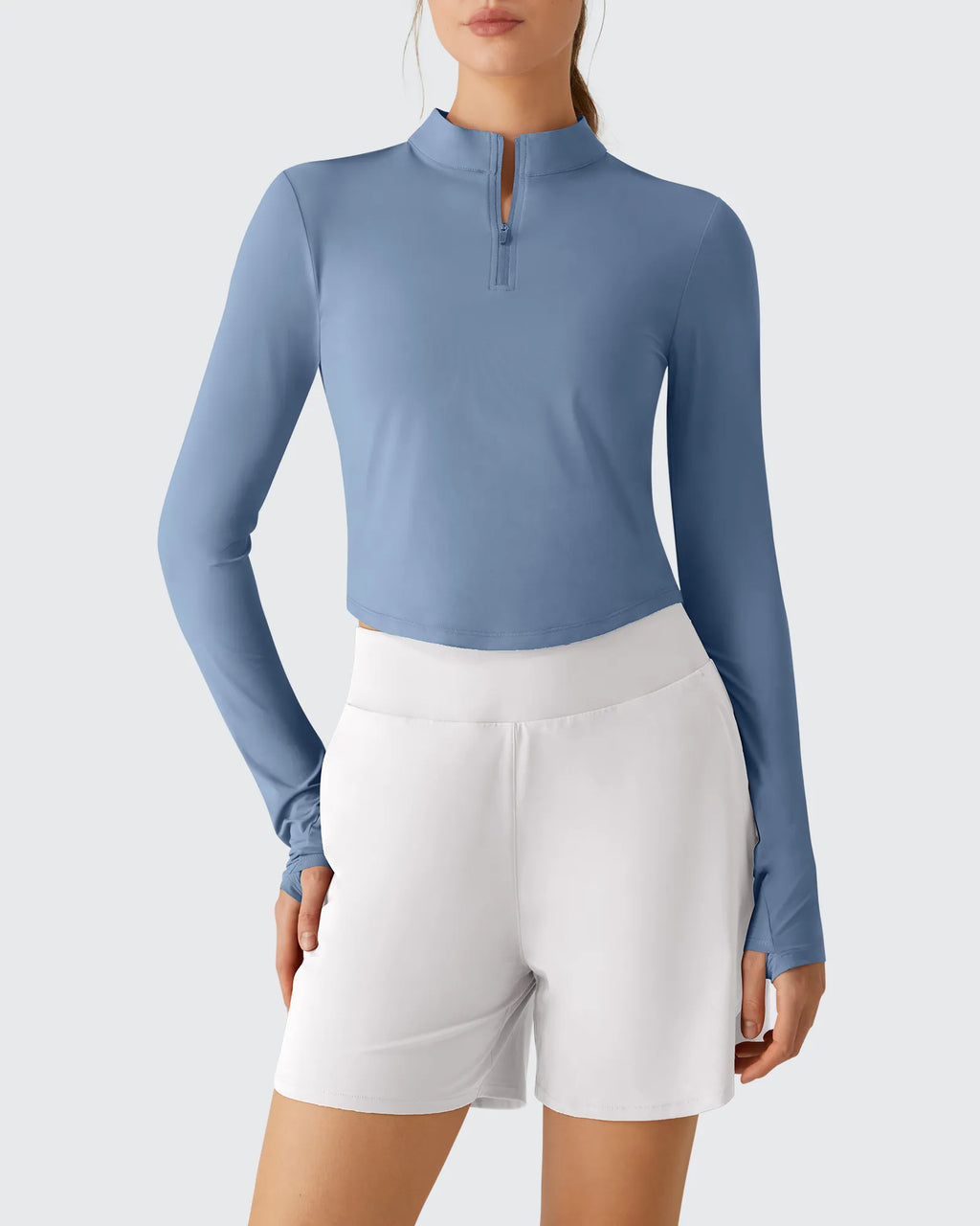 Lightbreeze UPF 50+ Sun Thumbholes Quater Zip Shirts