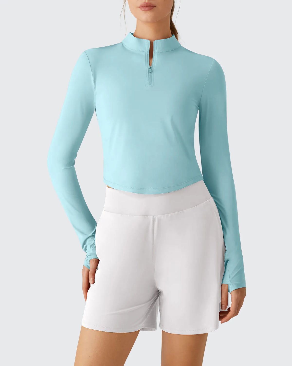 Lightbreeze UPF 50+ Sun Thumbholes Quater Zip Shirts