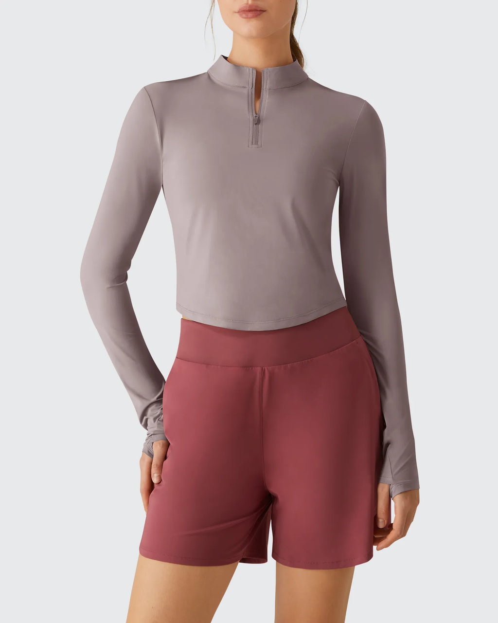 Lightbreeze UPF 50+ Sun Thumbholes Quater Zip Shirts