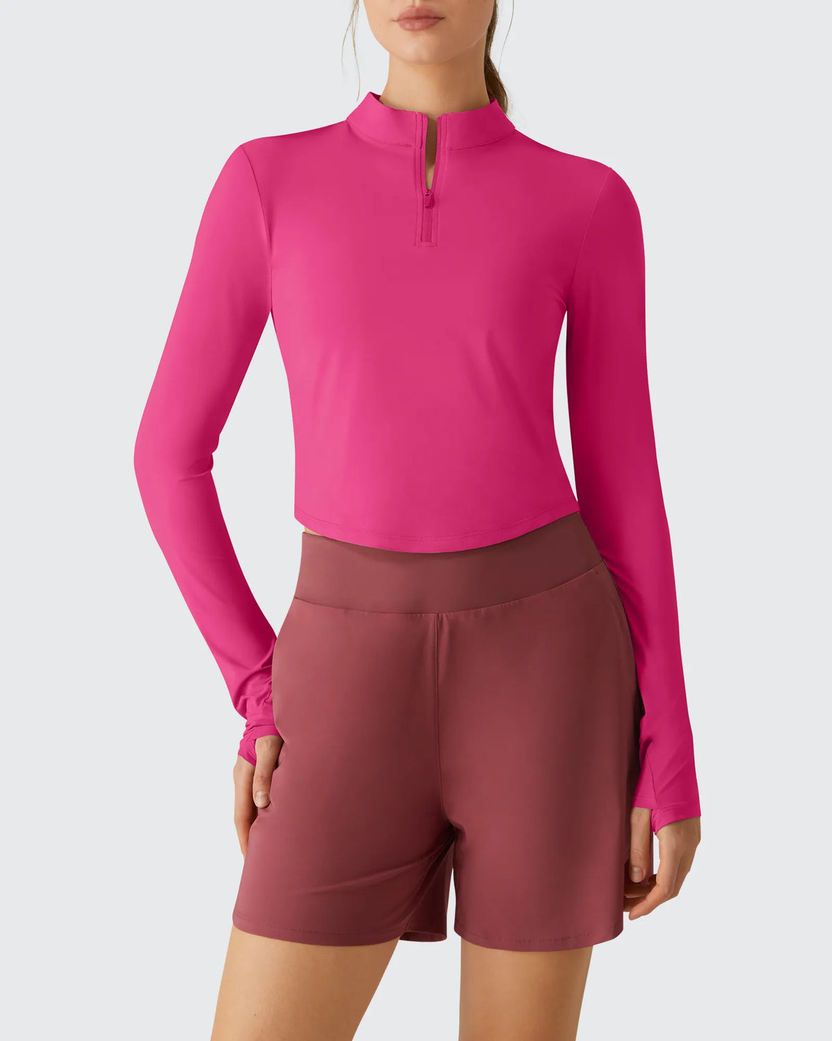 Lightbreeze UPF 50+ Sun Thumbholes Quater Zip Shirts