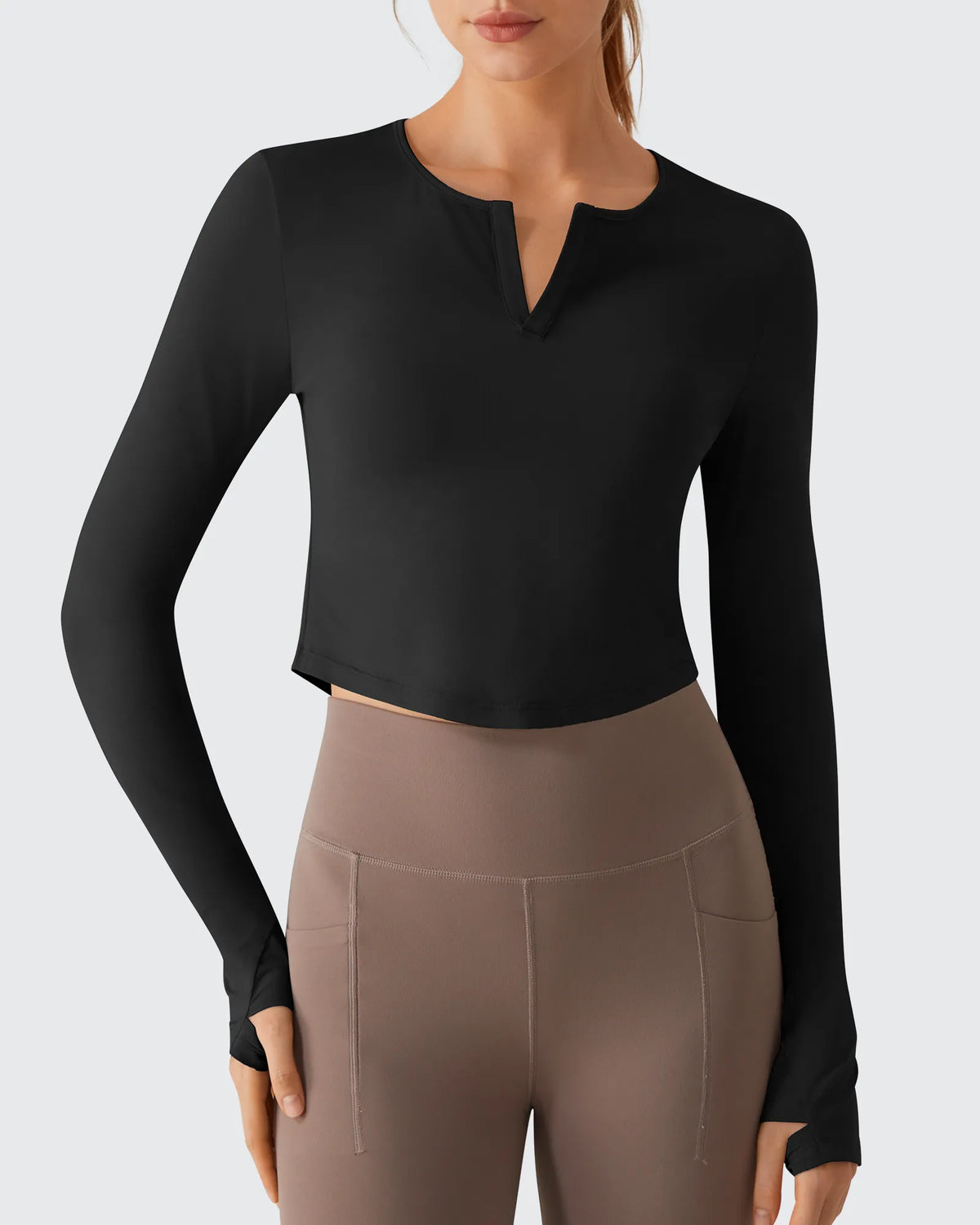 Lightbreeze V Neck UPF 50+ Thumbholes Long Sleeve