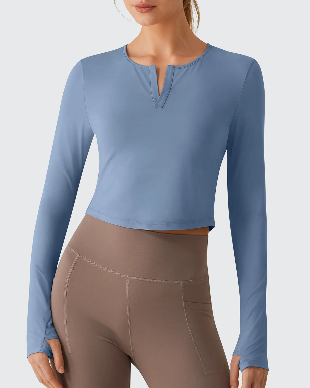 Lightbreeze V Neck UPF 50+ Thumbholes Long Sleeve
