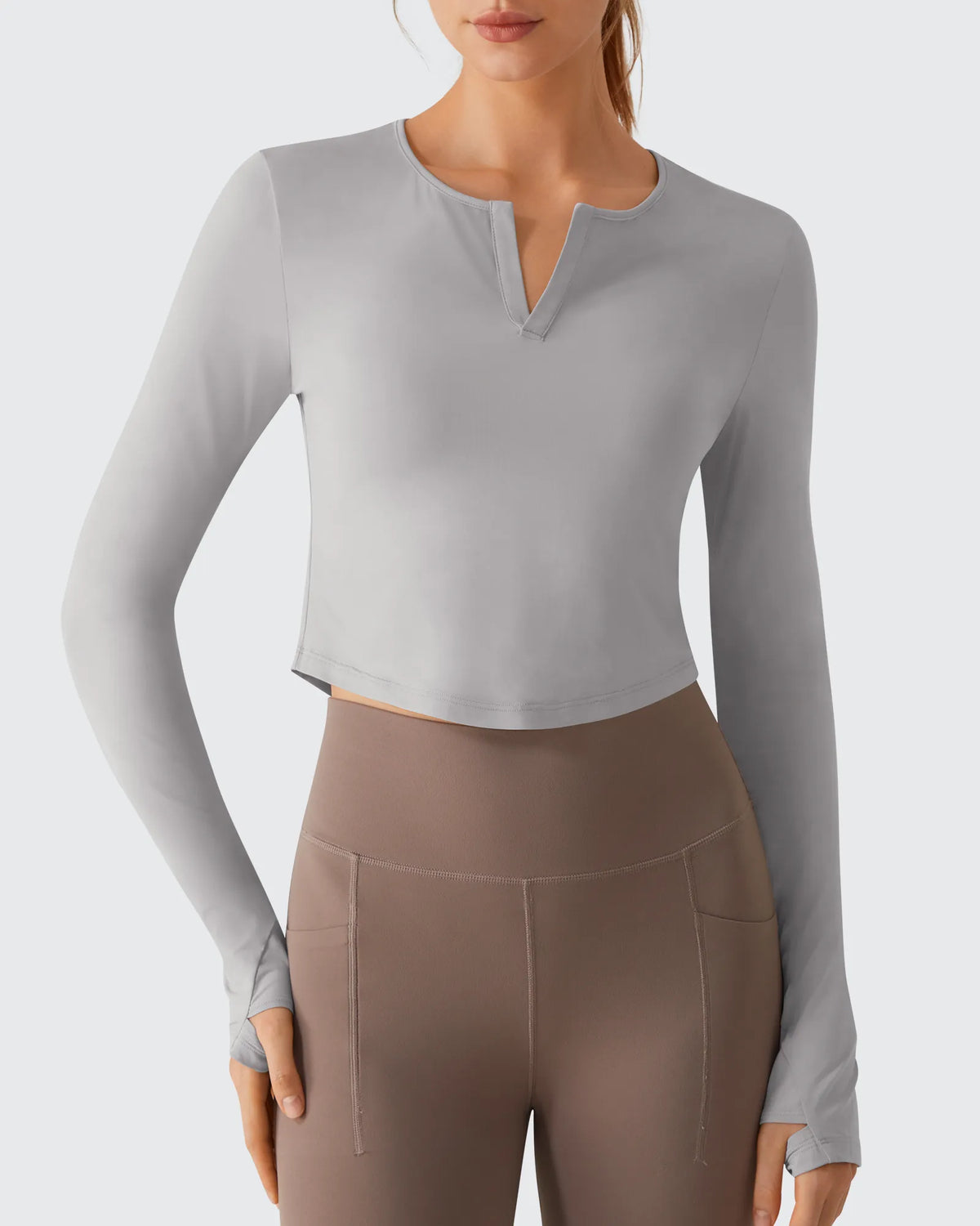 Lightbreeze V Neck UPF 50+ Thumbholes Long Sleeve