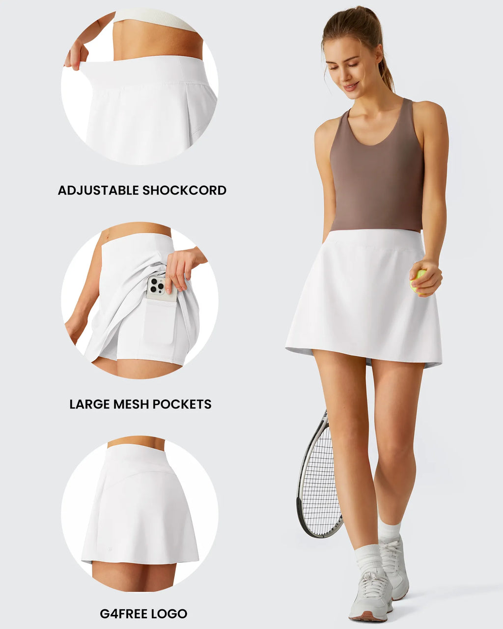 Lightweight 2 Pockets Inner Shorts Tennis Skirts 15