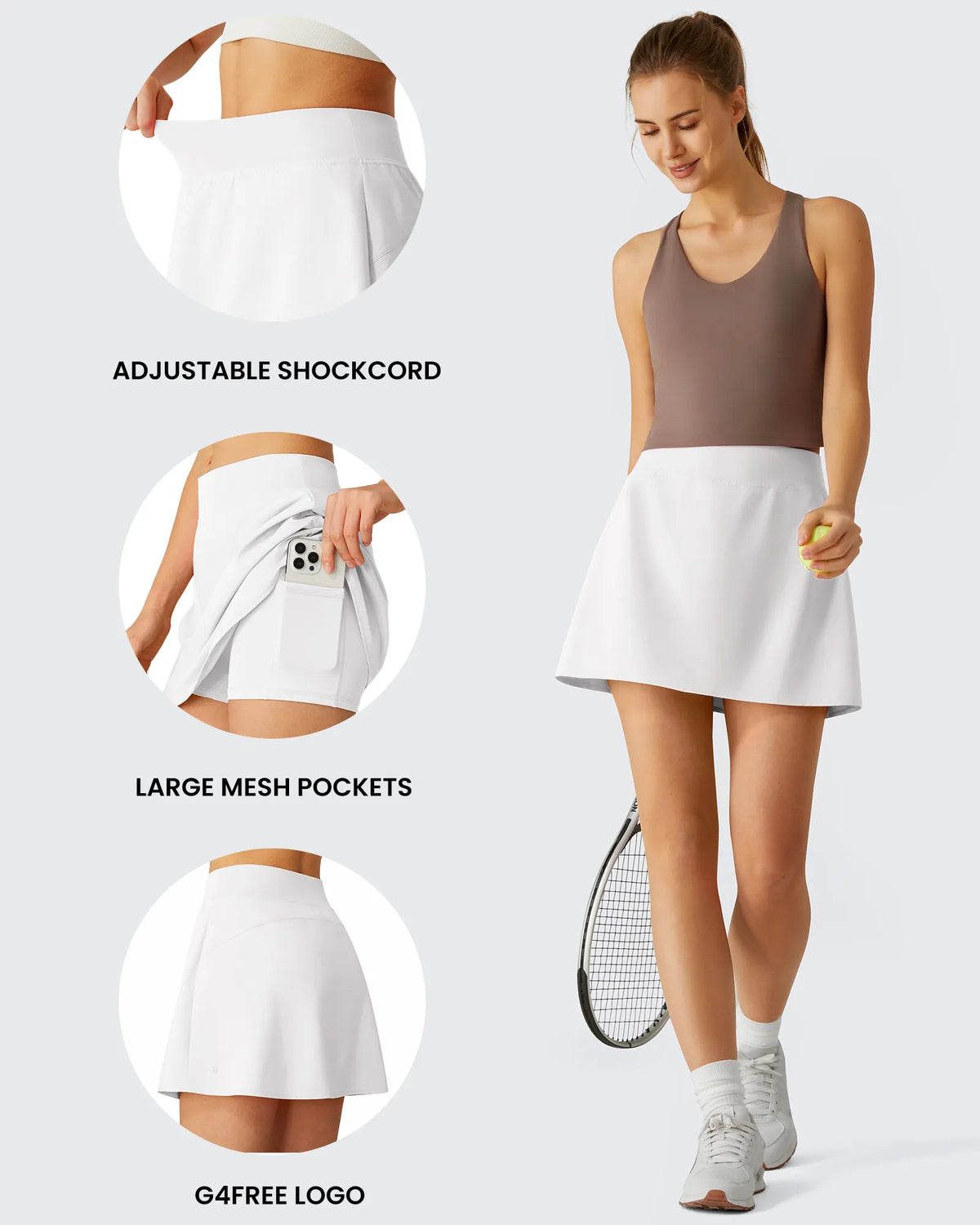 Lightweight 2 Pockets Inner Shorts Tennis Skirts 15