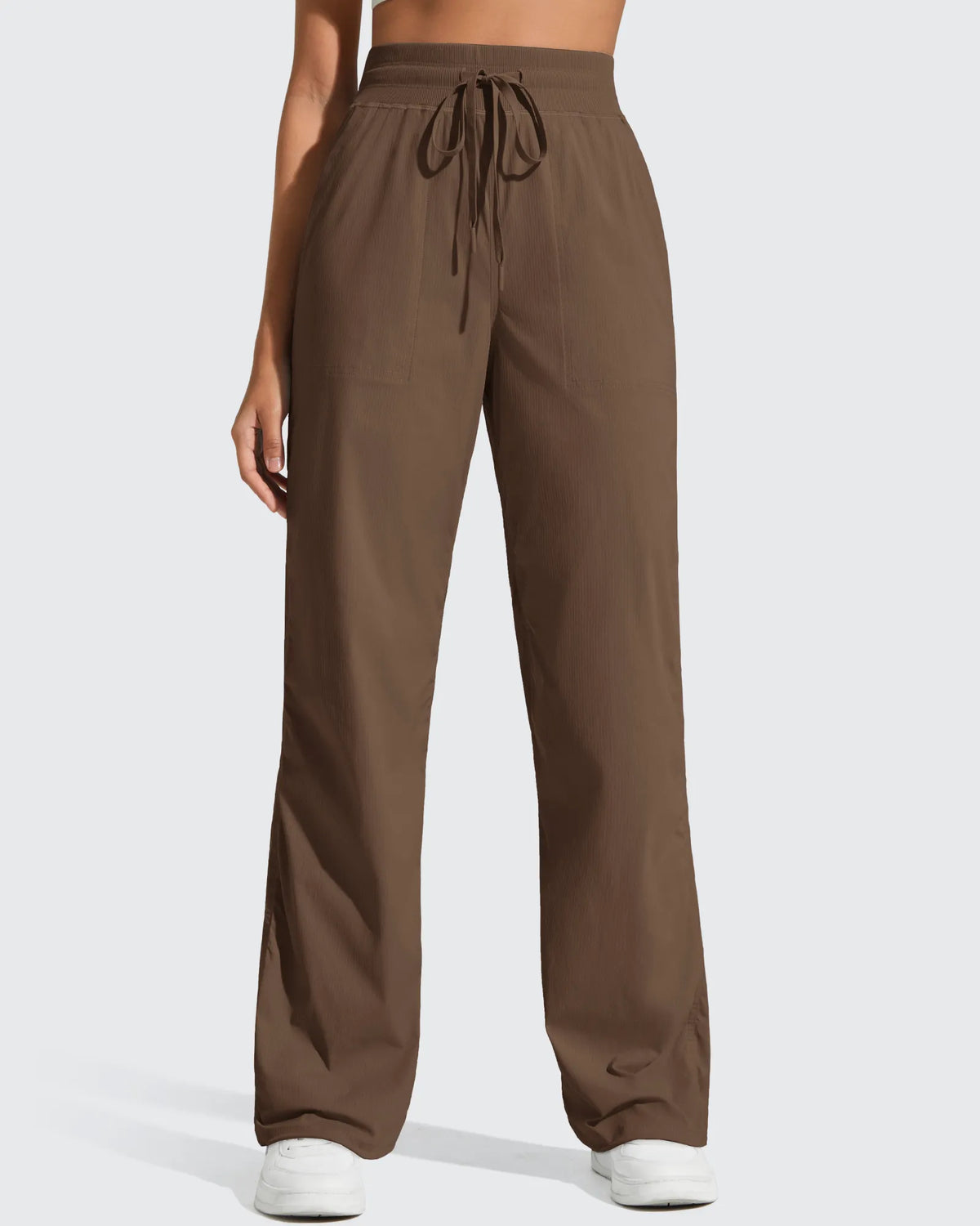 Lightweight Straight Leg Ruched Drawstring Joggers
