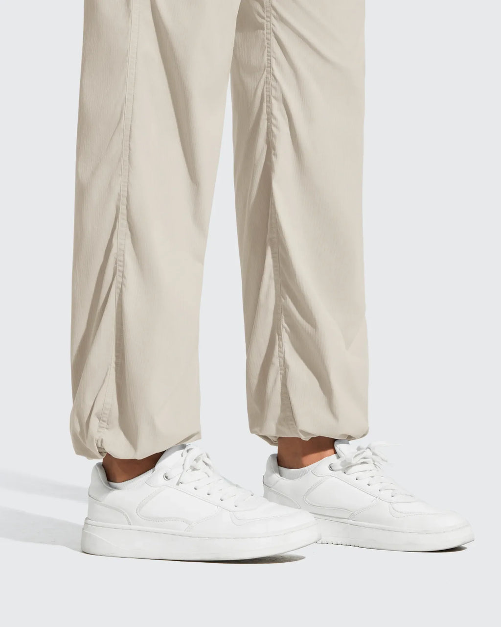 Lightweight Straight Leg Ruched Drawstring Joggers