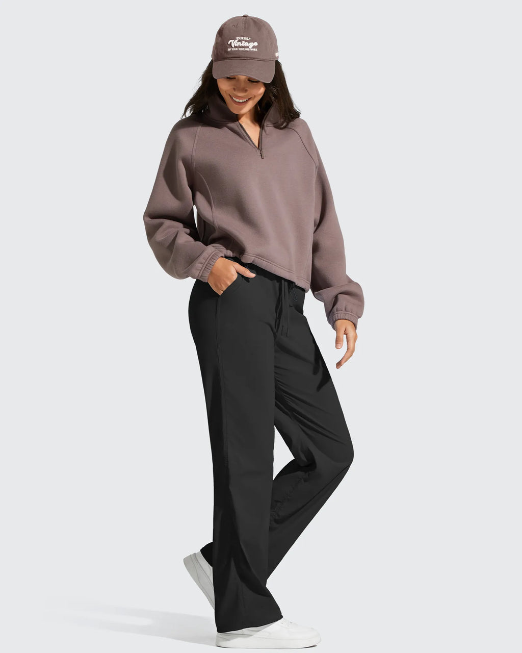 Lightweight Straight Leg Ruched Drawstring Joggers