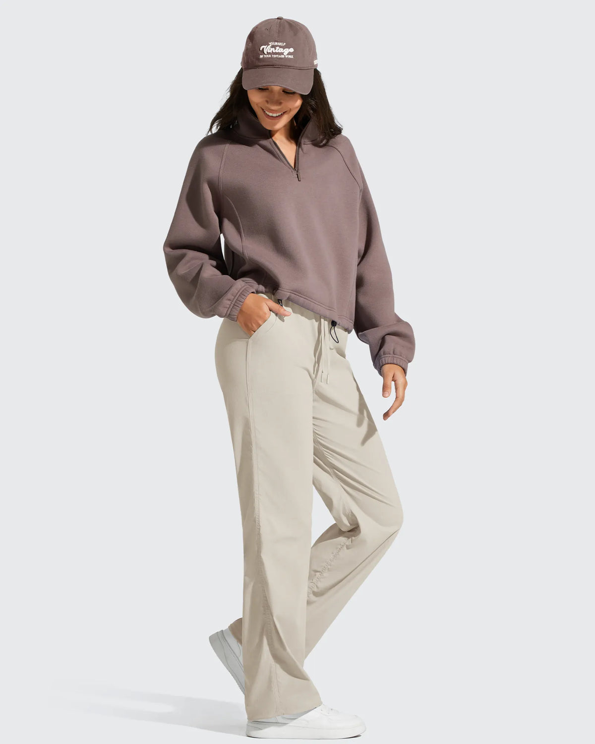Lightweight Straight Leg Ruched Drawstring Joggers