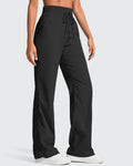 Lightweight Straight Leg Ruched Drawstring Joggers