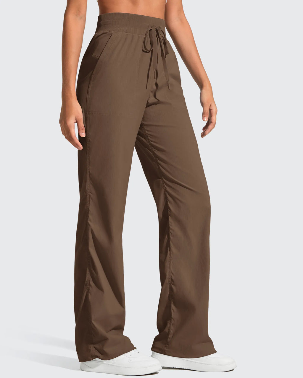 Lightweight Straight Leg Ruched Drawstring Joggers